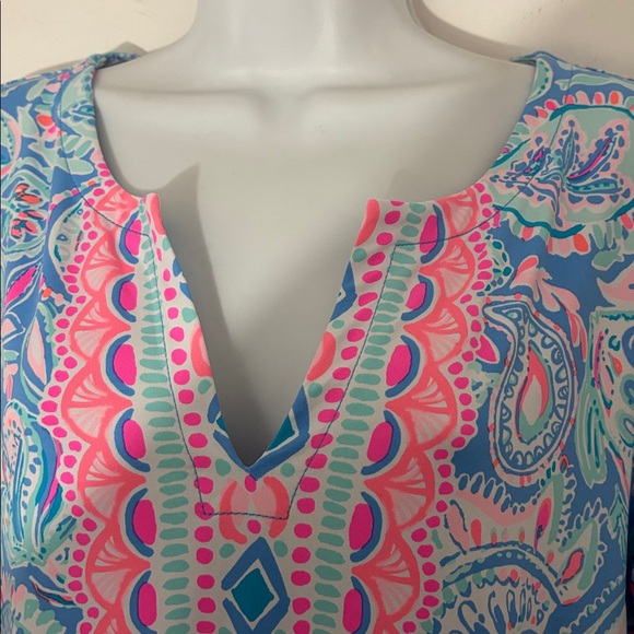 Lilly Pulitzer Blue Pink Paisley Shift Dress - Picture 3 of 4